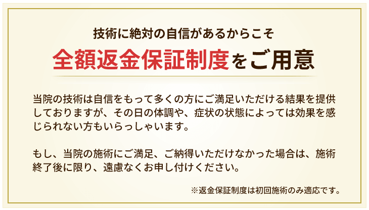 全額返金保証制度